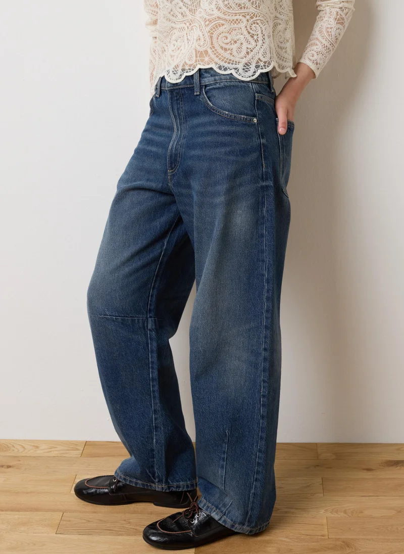 Ovs  OVS Balloon Blue Cotton Jeans for Women | Best Price UAE